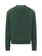 AMI ALEXANDRE MATTIUSSI - Felpa Girocollo con Piccolo Emblema a Cuore - Verde - LIDIASHOPPING® - Official Website