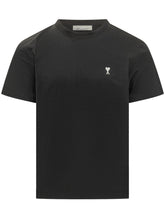 AMI ALEXANDRE MATTIUSSI - T-shirt Girocollo con Piccolo Emblema - Nero - LIDIASHOPPING® - Official Website