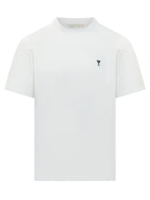AMI ALEXANDRE MATTIUSSI - T-shirt con Piccolo Motivo a Cuore - Bianco - LIDIASHOPPING® - Official Website