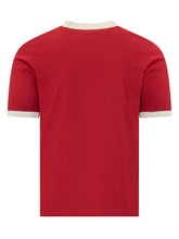 AMI ALEXANDRE MATTIUSSI - T-shirt con Profili a Contrasto - Rosso - LIDIASHOPPING® - Official Website