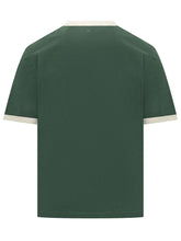 AMI ALEXANDRE MATTIUSSI - T-shirt with Contrast Trim - Green - LIDIASHOPPING® - Official Website