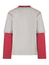 AMI ALEXANDRE MATTIUSSI - T-shirt a Strati con Maniche Lunghe - Grigio - LIDIASHOPPING® - Official Website