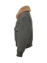 AMI ALEXANDRE MATTIUSSI - Giacca Imbottita con Collo Effetto Pelliccia - Grigio - LIDIASHOPPING® - Official Website
