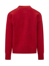 AMI ALEXANDRE MATTIUSSI - Cardigan Girocollo con Tasche Applicate - Rosso - LIDIASHOPPING® - Official Website