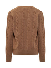 AMI ALEXANDRE MATTIUSSI - Cardigan a Trecce con Scollo a V - Marrone - LIDIASHOPPING® - Official Website