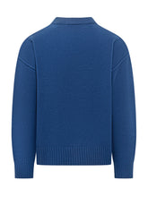 AMI ALEXANDRE MATTIUSSI - Maglia Girocollo con Motivo Cuore - Blue - LIDIASHOPPING® - Official Website