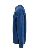 AMI ALEXANDRE MATTIUSSI - Maglia Girocollo con Motivo Cuore - Blue - LIDIASHOPPING® - Official Website