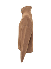 AMI ALEXANDRE MATTIUSSI - Maglia con Collo Alto Abbottonato - Marrone - LIDIASHOPPING® - Official Website