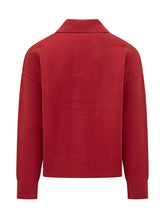 AMI ALEXANDRE MATTIUSSI - Polo in Maglia con Motivo Cuore - Rosso - LIDIASHOPPING® - Official Website