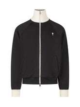 AMI ALEXANDRE MATTIUSSI - Sweatshirt with Contrasting High Collar - Black - LIDIASHOPPING® - Official Website