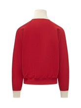 AMI ALEXANDRE MATTIUSSI - Sweatshirt with Contrasting High Collar - Red - LIDIASHOPPING® - Official Website