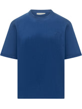 AMI ALEXANDRE MATTIUSSI - T-shirt Girocollo con Logo a Cuore - Blu - LIDIASHOPPING® - Official Website