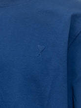 AMI ALEXANDRE MATTIUSSI - T-shirt Girocollo con Logo a Cuore - Blu - LIDIASHOPPING® - Official Website