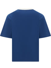 AMI ALEXANDRE MATTIUSSI - T-shirt with Front Lettering - Blue - LIDIASHOPPING® - Official Website