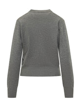 AMI ALEXANDRE MATTIUSSI - Crew Neck Cardigan with Chest Logo - Grey - LIDIASHOPPING® - Official Website