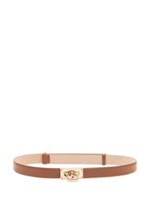 ELISABETTA FRANCHI - Cintura Sottile con Chiusura a Lucchetto - Marrone - LIDIASHOPPING® - Official Website