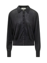BA&SH - Boston Cardigan with Collar - Blue - LIDIASHOPPING® - Official Website