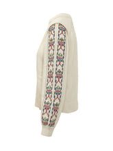 BA&SH - Elda Jumper with Patterned Sleeves - White - LIDIASHOPPING® - Official Website