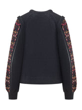 BA&SH - Elda Jumper with Patterned Sleeves - Blue - LIDIASHOPPING® - Official Website
