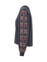 BA&SH - Elda Jumper with Patterned Sleeves - Blue - LIDIASHOPPING® - Official Website