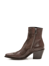 DUCANERO - Stivaletto Western con Motivi Sagomati - Marrone - LIDIASHOPPING® - Official Website