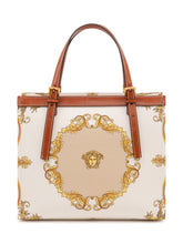 VERSACE - Medium Tote Bag with Ornamental Print and Logo - Beige - LIDIASHOPPING® - Official Website