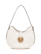 VERSACE - Borsa Hobo Piccola con Emblema - Bianco - LIDIASHOPPING® - Official Website
