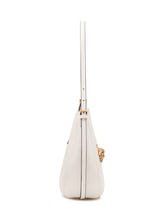 VERSACE - Borsa Hobo Piccola con Emblema - Bianco - LIDIASHOPPING® - Official Website