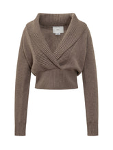 VANISÉ - Maglia Cecilia Corta con Scollo a V - Marrone - LIDIASHOPPING® - Official Website