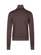 AROVESCIO - Turtleneck Sweater with Ribbed Collar - Brown - LIDIASHOPPING® - Official Website