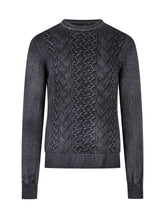 AROVESCIO - Crew Neck Sweater with Cable Knit - Black - LIDIASHOPPING® - Official Website