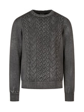 AROVESCIO - Cable Knit Crew Neck Sweater - Grey - LIDIASHOPPING® - Official Website