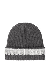 GANNI - Berretto a Costine con Bordo in Pizzo - Grigio - LIDIASHOPPING® - Official Website