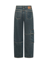GANNI - Jeans Audri con Inserti a Quadri - Blu - LIDIASHOPPING® - Official Website