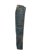 GANNI - Jeans Audri con Inserti a Quadri - Blu - LIDIASHOPPING® - Official Website