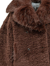 GANNI - Giacca Corta con Collo in Pelliccia - Marrone - LIDIASHOPPING® - Official Website
