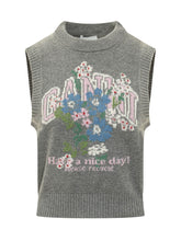 GANNI - Gilet con Grafica Floreale - Grigio - LIDIASHOPPING® - Official Website