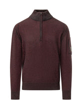 C.P. COMPANY - Felpa con Collo Alto e Zip - Rosso - LIDIASHOPPING® - Official Website