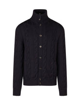 ZANONE - Chioto Cable-Knit Cardigan with High Collar - Blue - LIDIASHOPPING® - Official Website