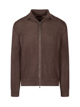 ZANONE - Ribbed Full Zip Cardigan - Brown - LIDIASHOPPING® - Official Website