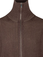ZANONE - Ribbed Full Zip Cardigan - Brown - LIDIASHOPPING® - Official Website
