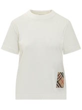 BURBERRY - Frankie T-shirt con Inserto Check Laterale - Bianco - LIDIASHOPPING® - Official Website