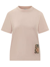 BURBERRY - Frankie T-shirt con Inserto Check Laterale - Rosa - LIDIASHOPPING® - Official Website