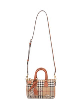 BURBERRY - Borsa Bowling con Motivo Check - Marrone - LIDIASHOPPING® - Official Website