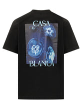 CASABLANCA - Meduse Sportive T-shirt con Stampa sul Petto - Nero - LIDIASHOPPING® - Official Website