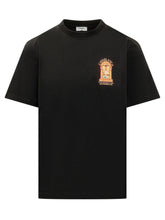 CASABLANCA - Meduse Sportive T-shirt con Stampa sul Petto - Nero - LIDIASHOPPING® - Official Website