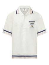 CASABLANCA - Camicia a Maniche Corte con Bordi a Righe - Bianco - LIDIASHOPPING® - Official Website