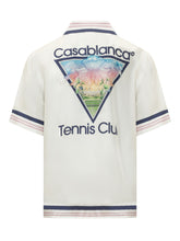 CASABLANCA - Camicia a Maniche Corte con Bordi a Righe - Bianco - LIDIASHOPPING® - Official Website