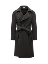 BRERAS - Cappotto Doppiopetto con Cintura - Nero - LIDIASHOPPING® - Official Website