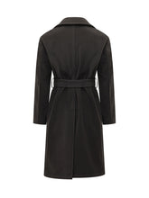 BRERAS - Cappotto Doppiopetto con Cintura - Nero - LIDIASHOPPING® - Official Website